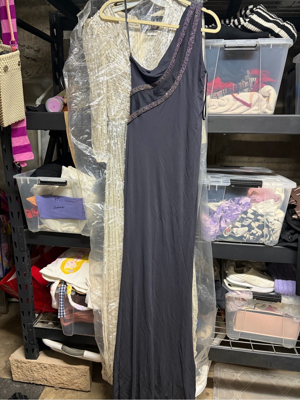 Roberto Cavalli Black One-Shoulder Draped Evening Gown - Picture 4 of 5